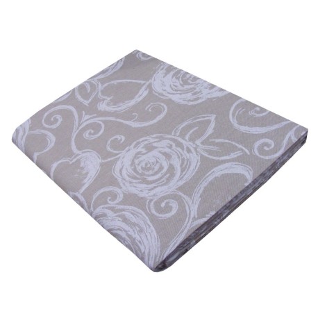 COPRITUTTO COTONE DISEGNO CUORI ROSE MIROS PEZZOLI BEIGE