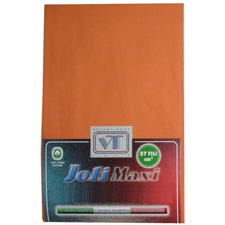LENZUOLO SOTTO CON ANGOLI COTONE TINTA UNITA JOLI VT ARANCIO
