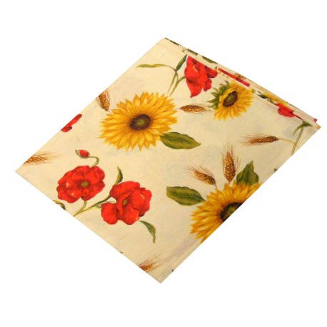TOVAGLIA GIRASOLI TULIPANI COTONE PEZZOLI