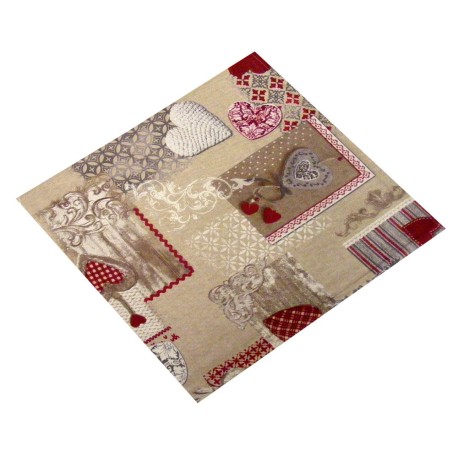FEDERA CUSCINO ARREDO CUORI QUADRETTI MIROS PEZZOLI BORDEAUX