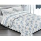 COMPLETO LENZUOLA COTONE CLOE QUADRIFOGLIO AZZURRO