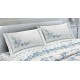 COPPIA FEDERE CUSCINO CLOE QUADRIFOGLIO AZZURRO
