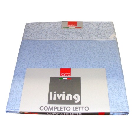 COMPLETO LENZUOLA COTONE CLASS IMBERTI AZZURRO