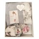 SET 4 PEZZI PAREO PANTOFOLE FASCIA FLOWER HELEN GRIGIO