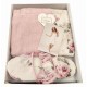 SET 4 PEZZI PAREO PANTOFOLE FASCIA FLOWER HELEN CIPRIA