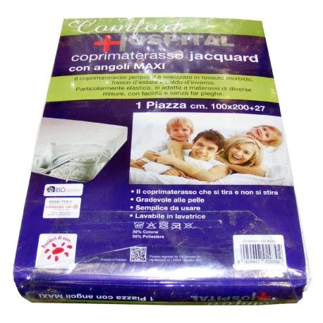 COPRIMATERASSO JACQUARD CON ANGOLI MAXI CONFORT HOSPITAL DESIDERI DI CASA 1