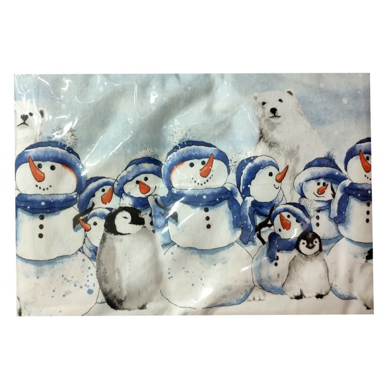 COMPLETO LENZUOLA SNOWMAN IN FLANELLA Misura Singolo Colore Rosso