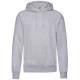 FELPA UNISEX FRUIT OF THE LOOM CHIUSA CON TASCA A MARSUPIO E CAPPUCCIO grigio chiaro