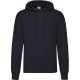 FELPA UNISEX FRUIT OF THE LOOM CHIUSA CON TASCA A MARSUPIO E CAPPUCCIO blu notte
