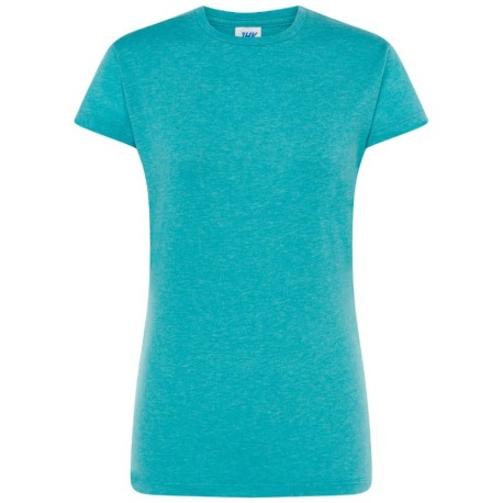 T-SHIRT JHK REGULAR BASIC DONNA IN COTONE MANICHE CORTE turchese