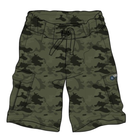 PANTALONE BERMUDA VERDE MIMETICO BE BOARD 9388 4 TASCHE COULISSE