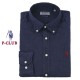 CAMICIA UOMO MANICA LUNGA P-CLUB 100% LINO REGULAR FIT COLLETTO BOTTON DOWN blu