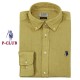 CAMICIA UOMO MANICA LUNGA P-CLUB 100% LINO REGULAR FIT COLLETTO BOTTON DOWN giallo ocra