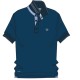 POLO UOMO BE BOARD 27 COTONE PIQUET 2 BOTTONI BORDI A CONTRASTO blu