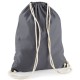 BORSA SACCA COTONE CHIUSURA E SPALLINE CORDONE A CONTRASTO antracite