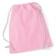 BORSA SACCA COTONE CHIUSURA E SPALLINE CORDONE A CONTRASTO rosa davanti