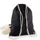 BORSA SACCA COTONE CHIUSURA E SPALLINE CORDONE A CONTRASTO nero