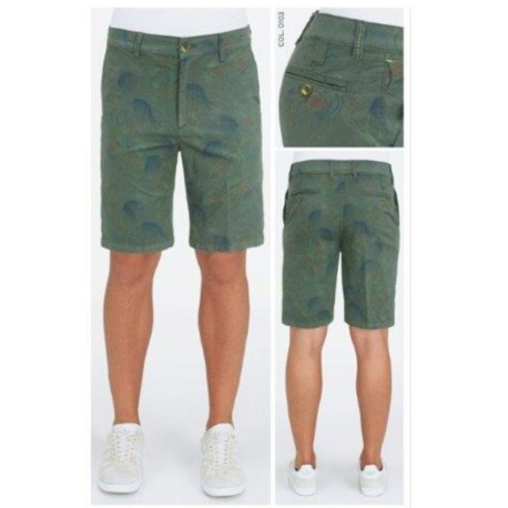 PANTALONE BERMUDA CORONA RINO ECO FABRIC STAMPA DIGITALE 4 TASCHE verde