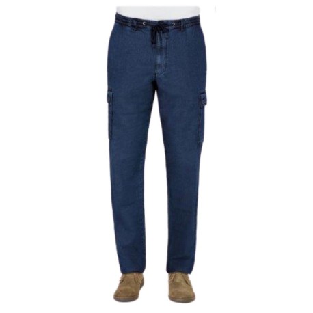 PANTALONE JEANS DENIM 6 TASCHE E COULISSE CORONA SEA BARRIER DARCY 6,5 OZ fronte