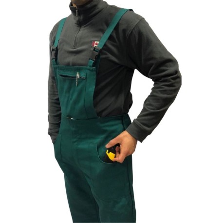TUTA PETTORINA DA LAVORO PERSONALIZABILE PURO COTONE TRE TORRI CON42013 VERDE