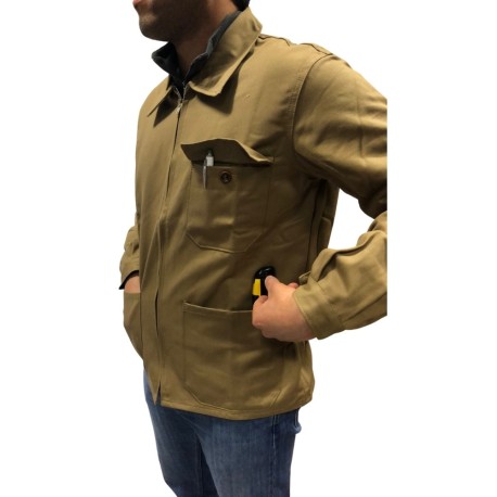 CASACCA PERSONALIZZABILE DA LAVORO 100% COTONE TRE TORRI CON12008 KAKI