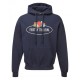 FELPA FRUIT OF THE LOOM CON TASCONE A MARSUPIO E CAPPUCCIO blu navy