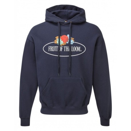 FELPA FRUIT OF THE LOOM CON TASCONE A MARSUPIO E CAPPUCCIO blu navy