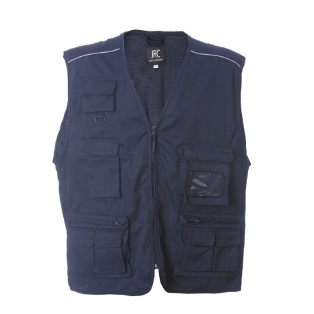 GILET UOMO JRC SAFARI 9 TASCHE PROFILI RIFRANGENTI PERSONALIZZABILE
