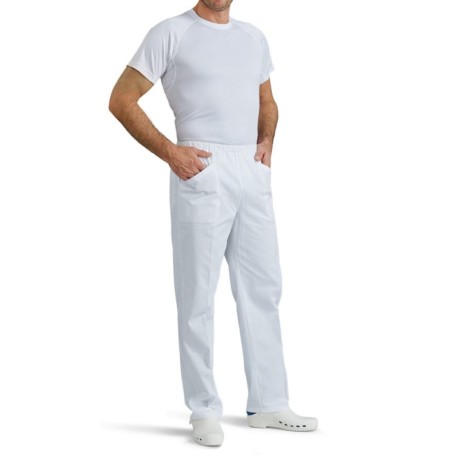PANTALONE UNISEX CF INFERMIERE COTONE BIANCO PERSONALIZZABILE