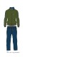 COMPLETO TUTA FELPA VERDE E PANTALONE BLU 100% COTONE BE BOARD T9463