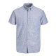 CAMICIA UOMO MEZZA MANICA MISTO LINO PRODUKT DYLAN azzurro