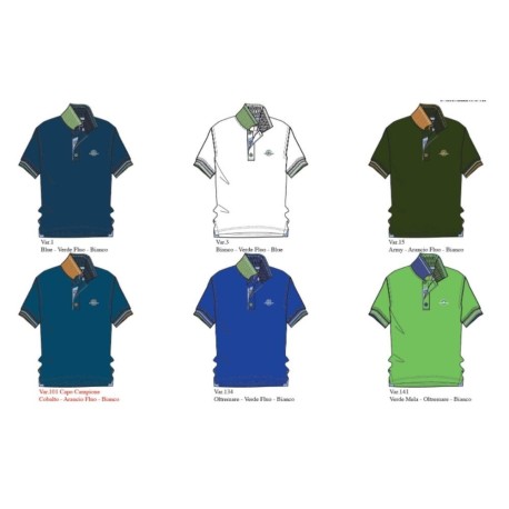 POLO UOMO MANICA CORTA COTONE PIQUET OXFORD BE BOARD L9606