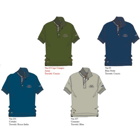 POLO UOMO CONFORMATA MANICA CORTA COTONE PIQUET BE BOARD 9637C