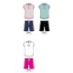 COLORI COMPLETO COTONE DONNA T-SHIRT M/C E PANTALONCINO BORDO BICOLOR UMBRO 22018