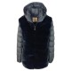 GIUBBOTTO ECOPELLICCIA CAPPUCCIO REMOVIBILE MAGDA VIRGINIA BLU