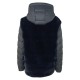 GIUBBOTTO ECOPELLICCIA CAPPUCCIO REMOVIBILE MAGDA VIRGINIA BLU retro