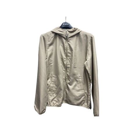 GIACCA LEGGERA ZIP ALTA E CAPPUCCIO PRODUKT beige