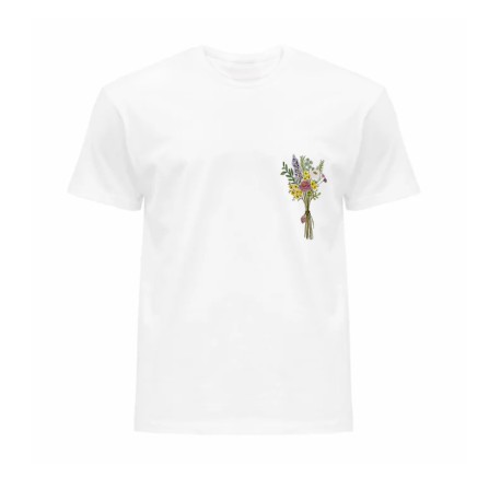 T-SHIRT COTONE CON MAZZO DI FIORI