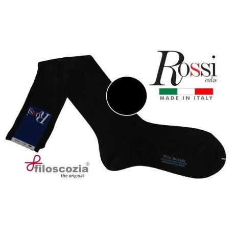 6 PAIA CALZE UOMO LUNGHE FILO DI SCOZIA NERO BLU ANTRACITE ROSSI - 490