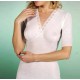 CAMICIOLA DONNA MISTO LANA MACRAME MEZZA MANICA 423-MM GICIPI