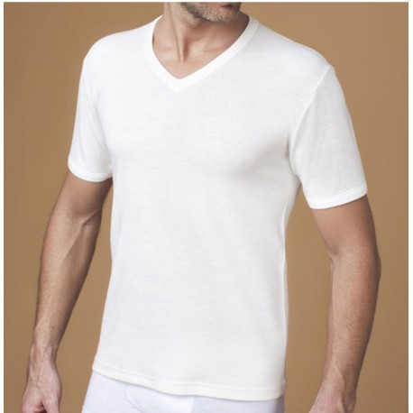 3 PEZZI T-SHIRT UOMO SCOLLO A V LANA COTONE TV18 NOTTINGHAM
