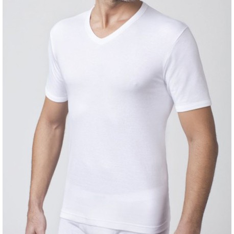 3 PEZZI T-SHIRT UOMO SCOLLO A V CALDO COTONE TV110 NOTTINGHAM