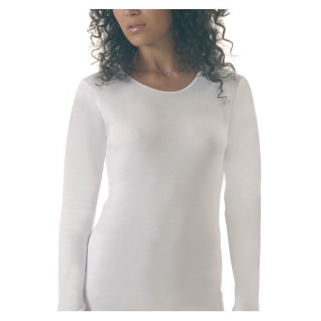 3 PEZZI CAMICIOLA DONNA MANICA LUNGA BIANCO 5423 BELLIDENTRO